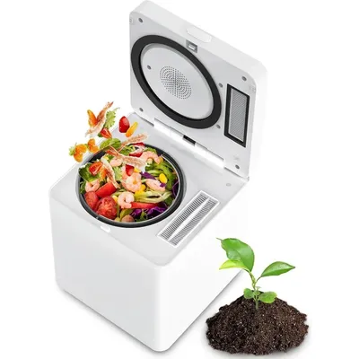 Electric Composter for Kitchen, 3L Compost Bin, Odorless/Auto-Cleaning/LED Display, Countertop Smart
