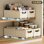1/3PCS Organizzatore del cassetto retrattile Scatola di immagazzinaggio dell'armadio regolabile Organizzatori da cucina impilabili Scatola di immagazzinaggio di smistamento per la casa