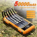 Caricatore portatile di grande capacità Powerbank solare da 50000 mAh Ricarica rapida con display digitale a quattro cavi per Ios Android Samsung