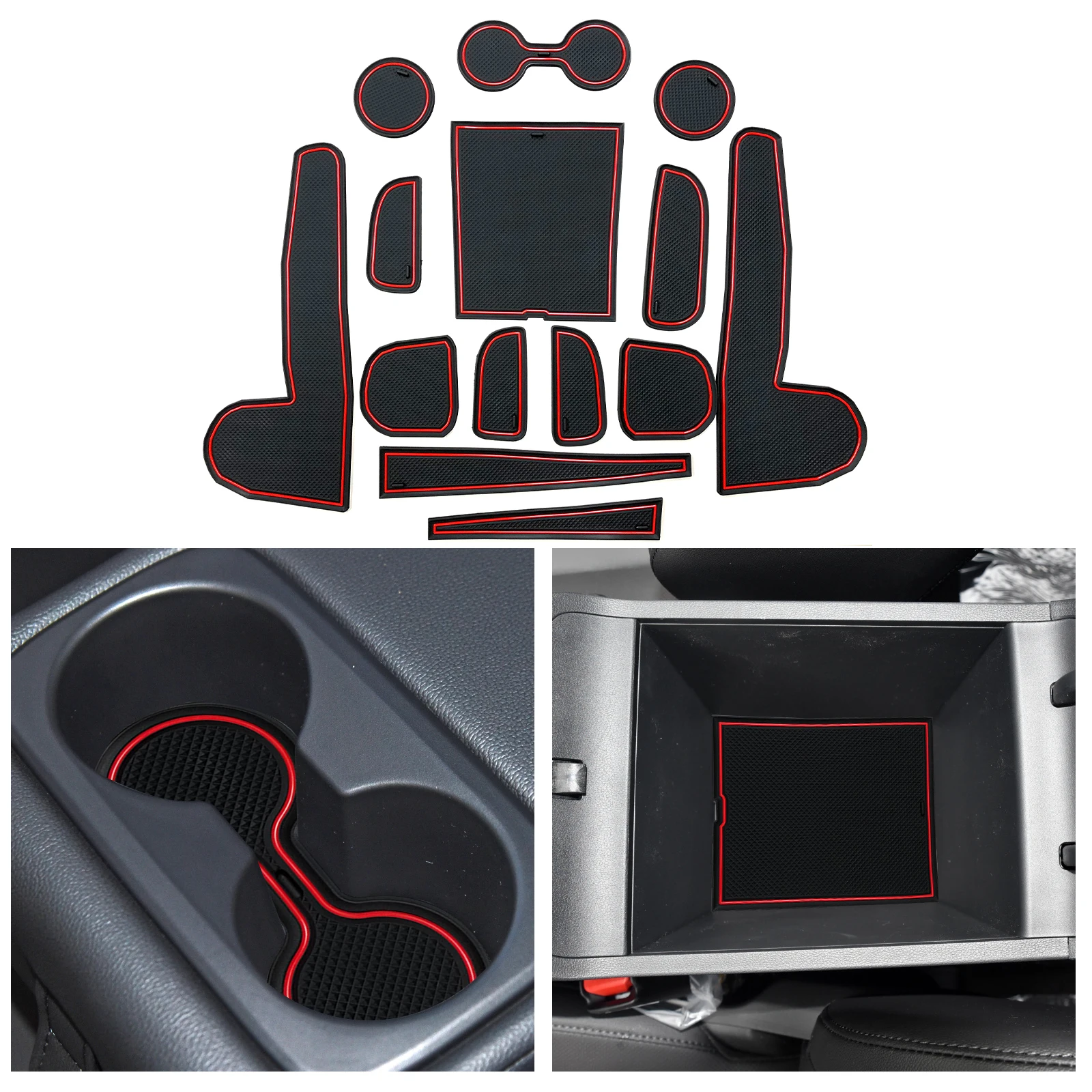 LFOTPP Auto Porta Groove Mat per Hyundai Tucson NX4 2021 2022 2023 2024 Trasmissione elettronica Antiscivolo Porta Gate Slot Pats Auto Tucson 2024 Accessori