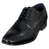 Schnürschuh BUGATTI, Herren, Gr. 42, schwarz, Leder, unifarben, festlich, Schuhe, Blockabsatz, Abendschuh, Festtagsschuh mit Logoprägung an der Ferse