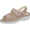 Sandale WALDLÄUFER "MERLE", Damen, Gr. 7,5, beige (beige, silberfarben), Nubukleder, Basic, Schuhe, Sommerschuh, Komforschuh, Bequemschuh mit Klettverschlüsse, M-Weite