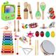Stoie's Kids Musical Instruments Set for Toddler Ages 3-5 - Baby Wooden Percussion Musical Toys for Little Boys & Girls - with Xylophone and Maracas, Drum, Cymbals -34 pcs set