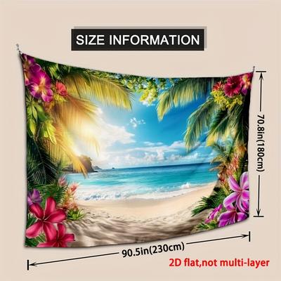 TEMU 1pc Hawaiian Luau Summer Party Backdrop Fabric, , Party, And Aloha Retirement Decoration Banner Background Cloth Image