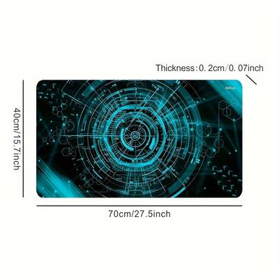 TEMU Technology Sense Pattern Mouse Pad Super Large Lock Edge Anti-skid E-sports Game Desktop Pad Computer Keyboard Mouse Pad Office Learning Desk Pad Image