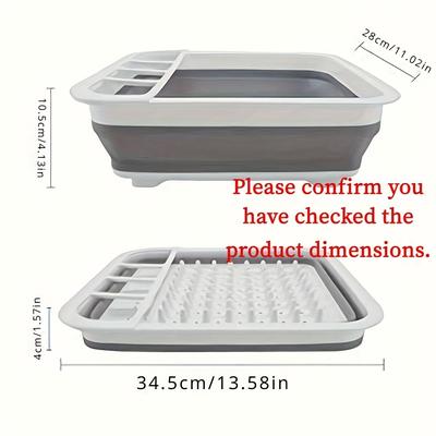 TEMU 1pc Foldable Dish Rack, Space-saving Dish Drainer Basket, Suitable For Home/camper/camping Use Image