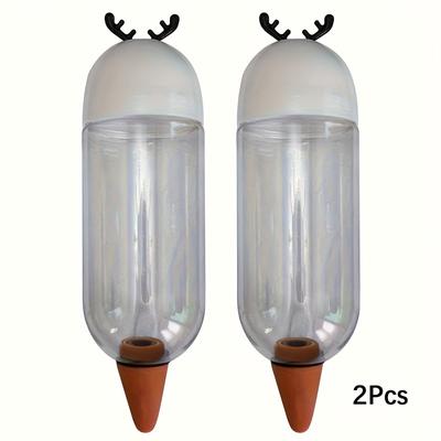 TEMU 2pcs, Garden Automatic Watering Tool 16.91oz Cute Antlers Indoor Drip Irrigation System Kit Potted Plant Waterer Spike For Indoor Plants Automatically For About 7 Days Image