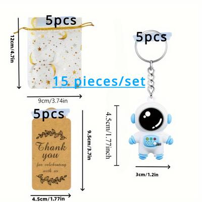 TEMU 15pcs Astronaut Space Party Favors With Astronaut Space Keychains Star Moon Organza Bags Thank You Tags For Party Supplies School Reward Birthday Wedding Baby Shower Return Present Supplies Image