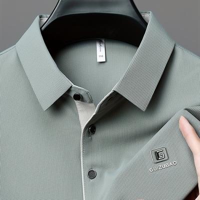 TEMU Men's Lightweight, Quick-dry Shirt - Breathable & Wrinkle-free, Stylish Business Casual Design For Summer, Multiple Colors , Ideal For Work, Sports & Everyday Wear Image