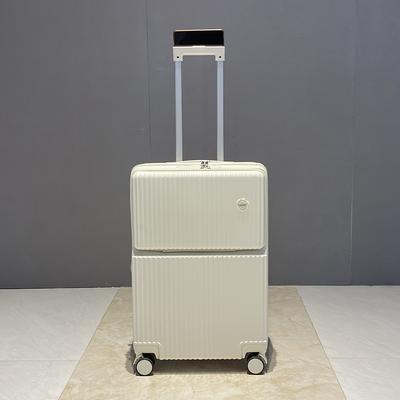 TEMU 20/24 Inch Stylish Durable Spinner Luggage With Half Front Opening Design, , , And Expandable Handle - Travel And School - In Pink, White, Gray, Blue, Black Image