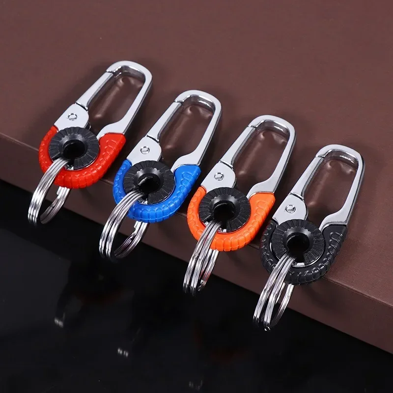 Herren Edelstahl Schlüsselanhänger Haken Outdoor Karabiner Doppelring Kletterwerkzeug Angeln Schlüsselanhänger Autozubehör Langlebig Stilvoll Image