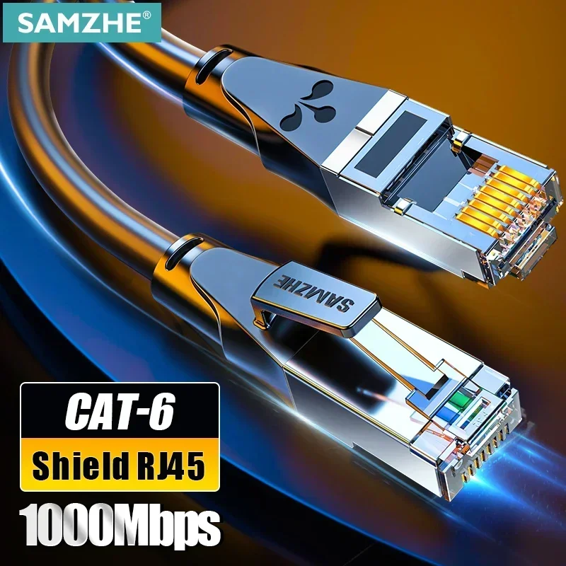 SAMZHE CAT6 Rundes Ethernet-Kabel RJ 45 Netzwerkkabel Patchkabel für Laptop-Router RJ45-Internetkabel für Gaming Home Office Image