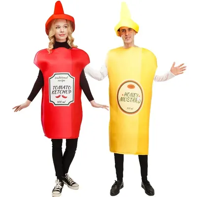 Paar Stil Senf Tomatensauce Set Cosplay Kostüm Halloween Karneval Make-up Party Bühnenkostüm Image