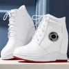 Vulkanisierte Schuhe in Übergröße, Damenschuhe, Größe 46, echtes Leder, Keilabsatz, klobige Turnschuhe, Plateaupumps, Größe 45, Schuhe