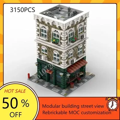 3150PCS Wine shop Modular MOC Creative street view Model Building Blocks Architecture DIY Education Image