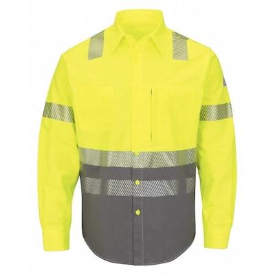 BULWARK SLB4HG RG 3XL Men's Flame-Resistant Collared Shirt, 8.6 cal/sq cm, 3XL,