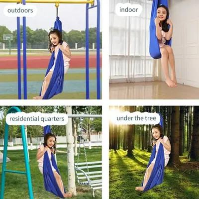 N1HB Sensorische Yoga -Hängematte für Kinder und Teenager Stressabbau hängen Schwungstuhl Image