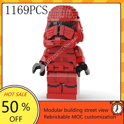MOC Raum Schlacht Serie Sith Trooper helm Abbildung Modell Bausteine Technologie Ziegel DIY Kreative Image