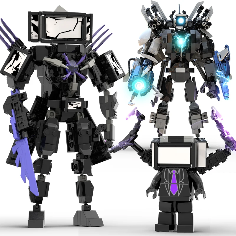 MOC Skibidi Toilettenbausteine Titan Monitorman Spider VS TV Man Figuren Konstruktionsspielzeug DIY Modell für Kinder Weihnachten Image
