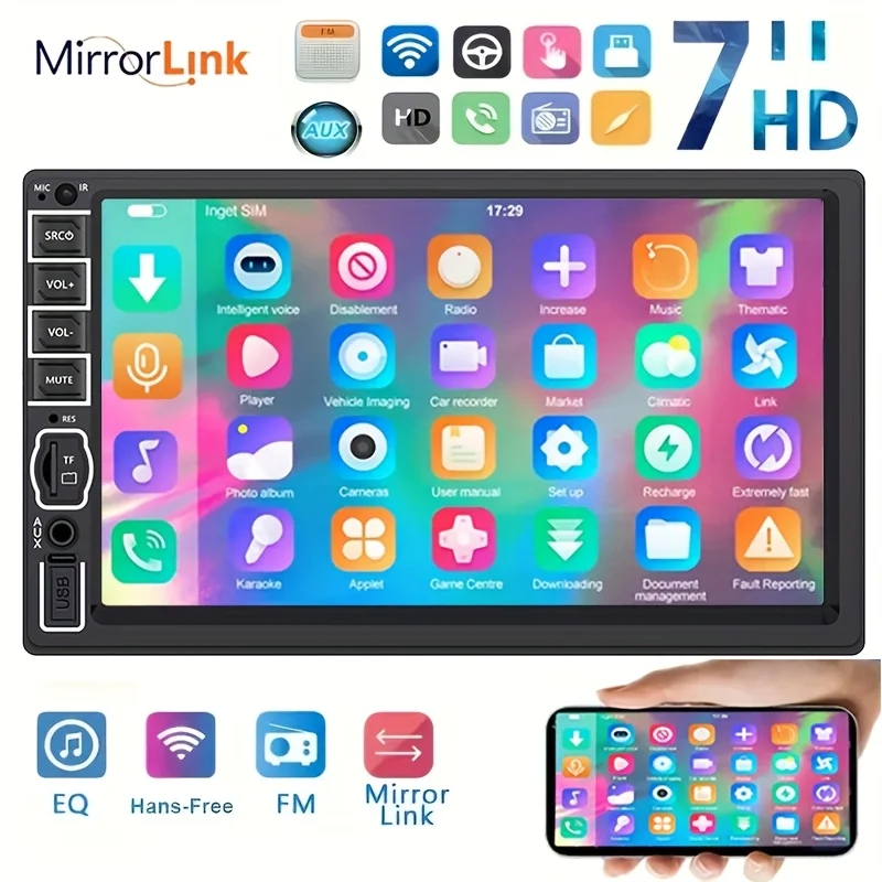 7-Zoll-HD-Autoradio-Radio Newstyle 2 Din MP5-Multimedia-Player mit FM/USB/AUX, SD-Funktion, unterstützt Mirror Link. Image