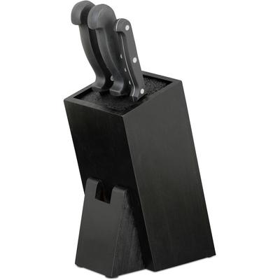 Messerblock mit Borsten, Küchenblock unbestückt, für 6 Messer, Holzblock aus Bambus, hbt 25x11x17 Image