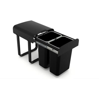Victory - Einbau-Abfallsammler 16 Liter (2 x 8 Liter) schwarz mit Vollauszug ab 300 mm Schrank Image