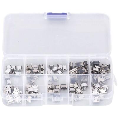 100 Stück Micro mini usb Buchse Micro usb Anschluss usb Stecker Reparatur Ersatz Adapter Sortiment Image