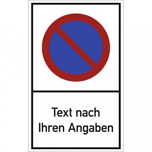 Dreifke® Schild, Eingeschränktes Haltverbot - Text nach Ihren Angaben, Alu, 400x650 mm Image