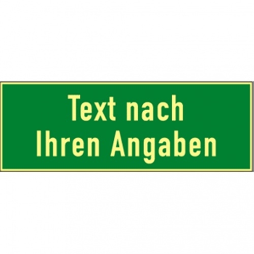 Dreifke® Schild, Rettungszeichen-Text u./o. Symbol nach Angabe,Kunstst.,nachl.,160-mcd, 400x200mm Image