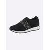 Slipper HEINE, Damen, Gr. 38, schwarz-weiß (schwarz, weiß), Textil, modisch, Schuhe