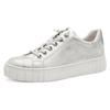 Slip-On Sneaker MARCO TOZZI, Damen, Gr. 40, grau (hellgrau metallic), Lederimitat, sportlich, Schuhe, Freizeitschuh, Halbschuh, Schlupfschuh, im Metallic Look