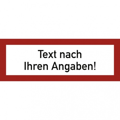 Dreifke® Schild, Brandschutzzeichen - Text nach Ihren Angaben, Kunststoff, 210x74 mm Image