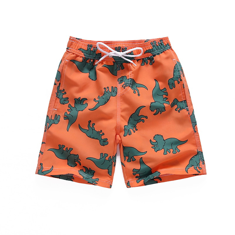 Kids Boys' Beach Shorts Cartoon Sleeveless Swimming Tropical Orange Dinosaur Summer Clothes 7-13 Years