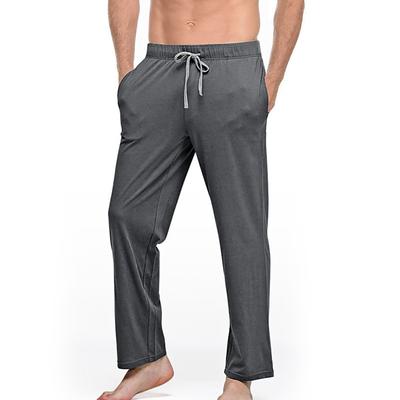 Men's Loungewear Lounge Pants Pure Color Fashion Classic Casual Home Daily Bed Polyester Comfort Breathable Soft Pant Drawstring Elastic Waist Spring Fall Black White