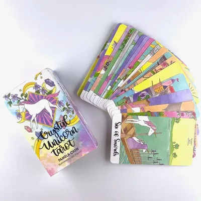 78 Stück Kristall-Einhörner, Tarot-Deck, Freizeit, Party, Tischspiel, Wahrsagerei, Prophezeiung, Image