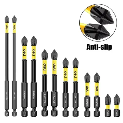 12/6PC Magnetic Screwdriver Bit Set PH2 Phillips 25-150mm Anti-slip Shockproof Alloy Steel Impact Drill Bits