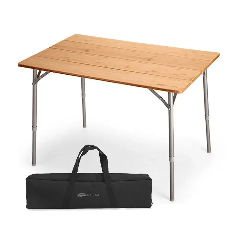 100*65cm Outdoor Camping Klapptisch großer Tisch Aluminium legierung Bambus Tisch tragbar höhen verstellbar