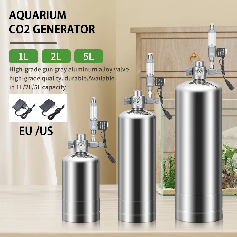 Neue Aquarium CO2 Generator Schnelle Einfügung Elektromagnetische Ventil Blase Gauge Aquarium Rohstoff Reaktion CO2 Generator Set Image