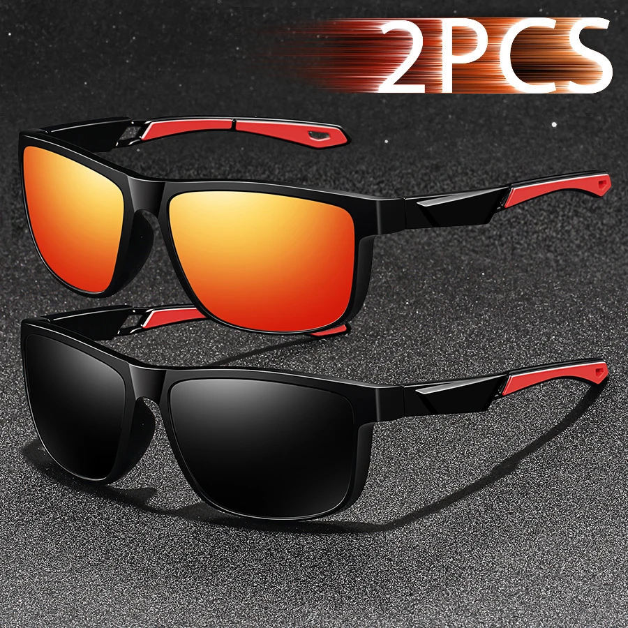 2PCS Mode Vintage Sonnenbrille Männer Frauen Angeln Fahren Mann Luxus Marke Designer Sonnenbrille Anti-Glare Retro Brillen UV400 Image