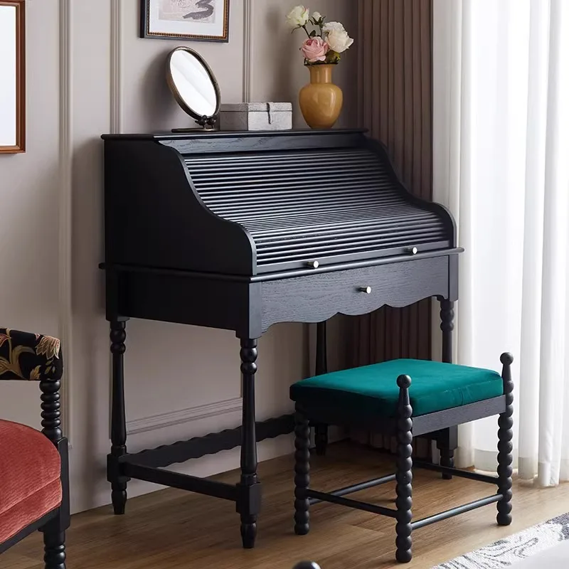 Ästhetische Schminktische für Erwachsene, einfache Schiebe-Flip-Schwarze Spiegelschubladen, Kommoden, Make-up-Schreibtischstuhl, Coiffeuse de Chambre-Möbel