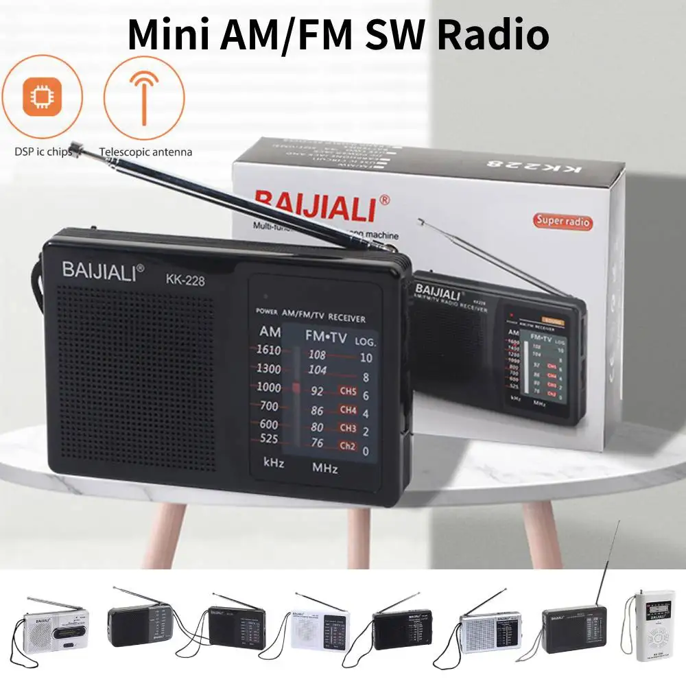 Tragbares Mini-Wetterradio, tragbarer digitaler AM-FM-MP3-Player, Stonego-Lautsprecher, Radio liefert Vollwellenradio für AA-Batterien