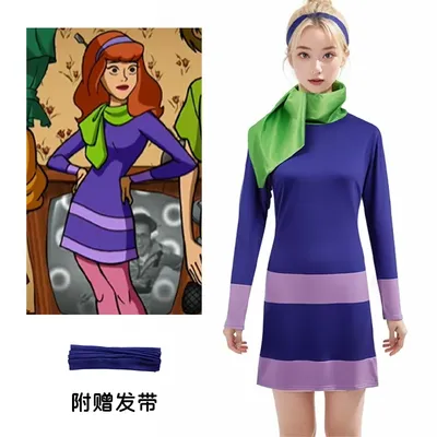 Daphne Kostüm Erwachsene Frauen Halloween Kostüm Kleider Cosplay Outfits Langarm Figurbetontes Lila Image