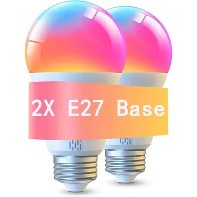 2PCS RGB Bulb LED Multicolor Bulb E27 8W 9W 220V Household Lighting Dimmable 24 Key Remote Control Smart Lamp Atmosphere Light
