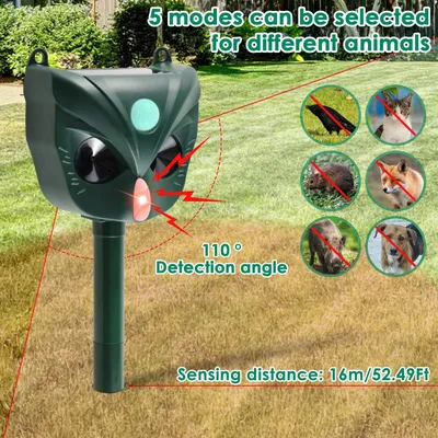 Solar Ultraschall Tier Repeller IPX4 UltraSonic Nagetier Repellent PIR Outdoor Pest Scare Hund Katze Waschbär Tier Dispeller