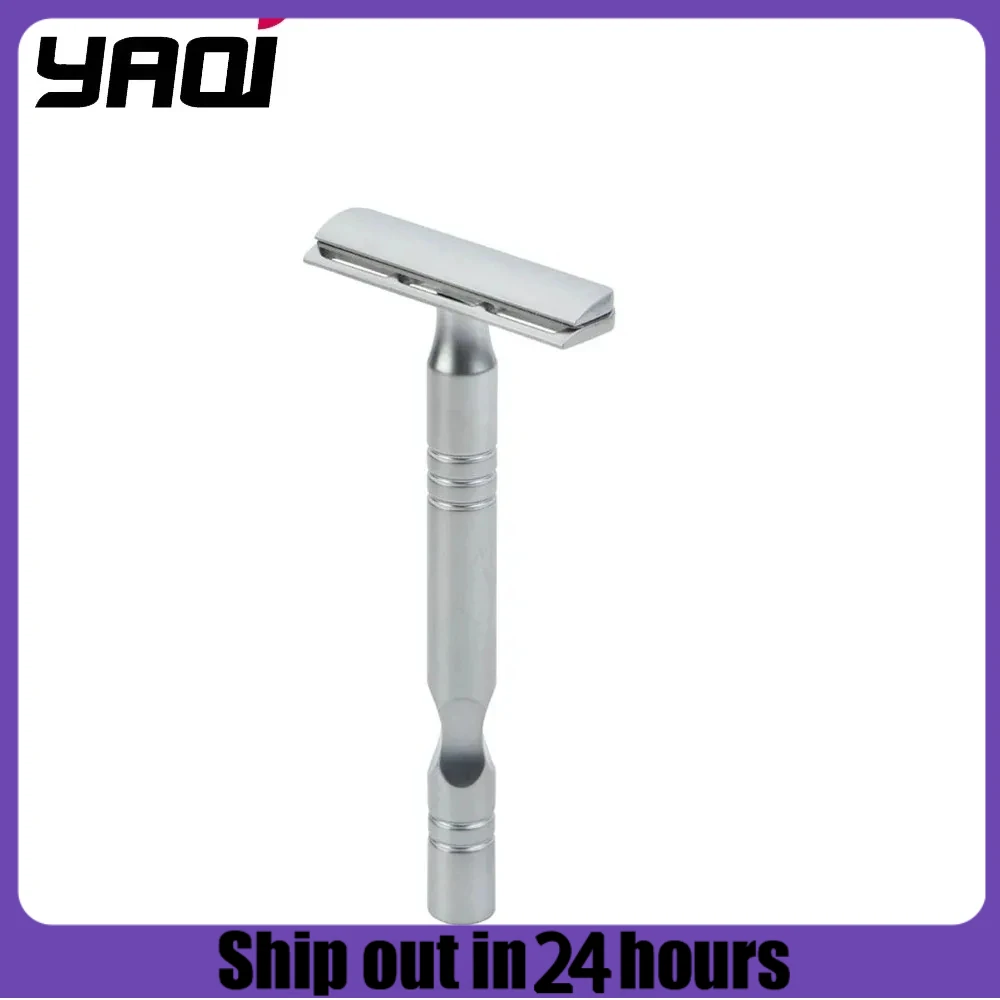 YAQI Man's Matte Chrome Color AC Blade Tools Excalibur Single-Edged Shaving Safety Razor Hair Style Beard Accessory Image