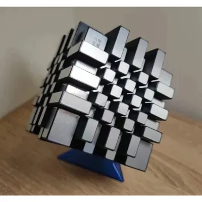 Calvin's Puzzle 7x7 Würfelspiegel 7x7x7 Würfel, schwarzer Körper mit silbernem Etikett (Lee Mod), Image