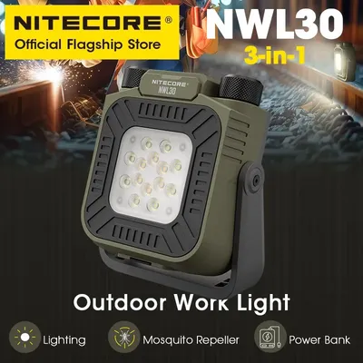 NITECORE NWL30 3-in-1 Outdoor Work Light Work Light Floodlight Mosquito Repeller Emergency Power Bank Built-in 18000mAh Battery