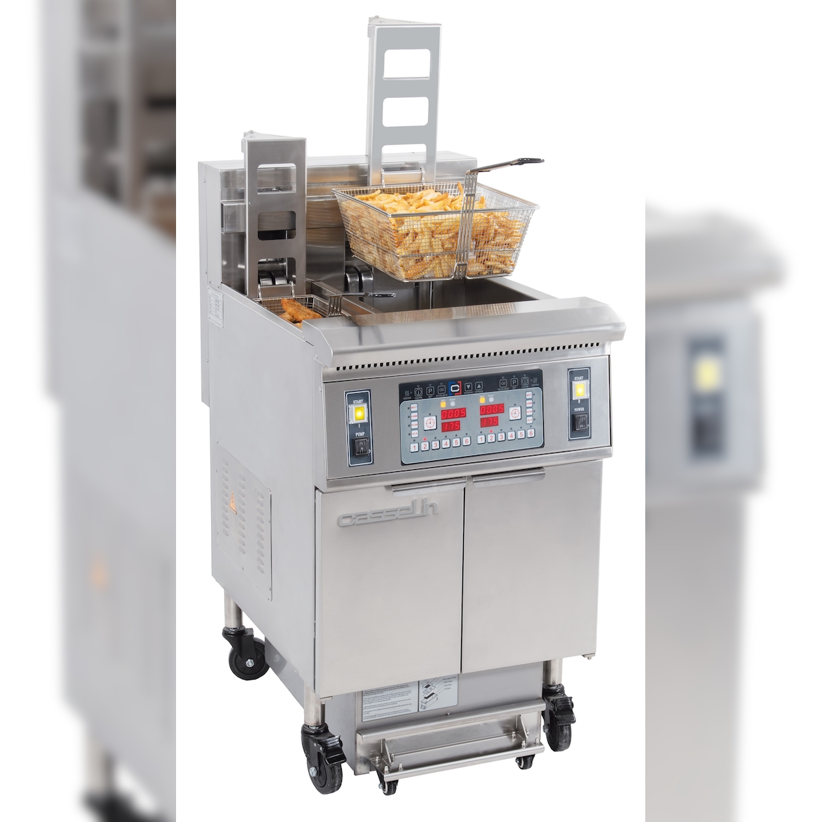 Elektrische friteuse met automatische lifter en filtratie 12 + 22 liter 8,5+17kW CFPRAF1222 Casselin Image