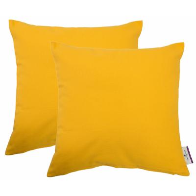 Dekokissen TOM TAILOR HOME "Dove" Gr. 2, gelb (sonne, unifarben), B:48cm L:48cm, Baumwolle, Dekokissen_Sitzkissen_Kissenhüllen, unifarben, Kissenhüllen ohne Füllung, 2er Pack Image