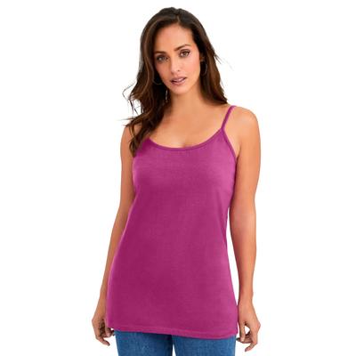 Plus Size Women's Stretch Cotton Cami by Jessica London in Raspberry (Size 30/32) Straps